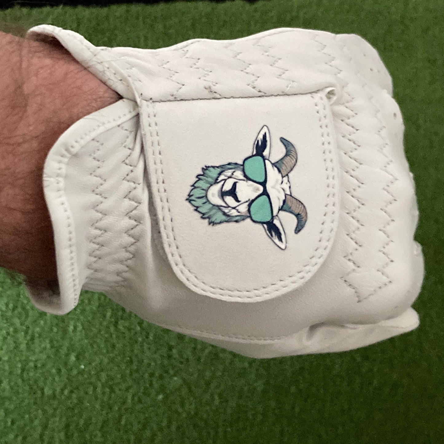 The Golf Goats 100% Cabretta Soft Leather White Golf Glove