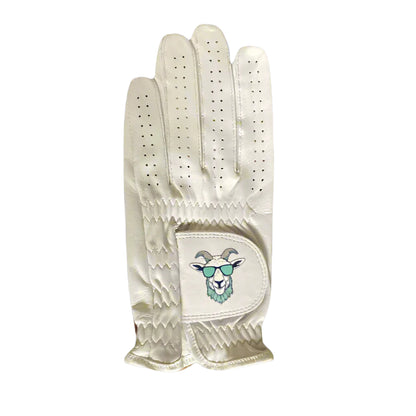 The Golf Goats 100% Cabretta Soft Leather White Golf Glove