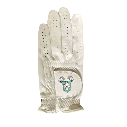 The Golf Goats 100% Cabretta Soft Leather White Golf Glove