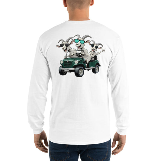 Golf Goats Back Nine Joyride Long Sleeve T-Shirt - White